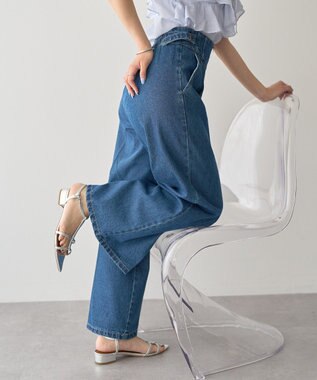 earth music&ecology サイドベルトデニムパンツ Medium Indigo