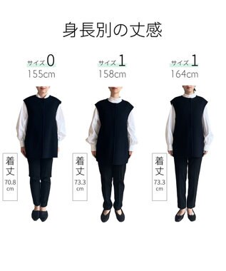 #Newans バックペプラムダブルフェイスジレ ネイビー