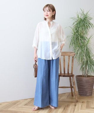 AMERICAN HOLIC 5分袖シアードルマンシャツ Ivory