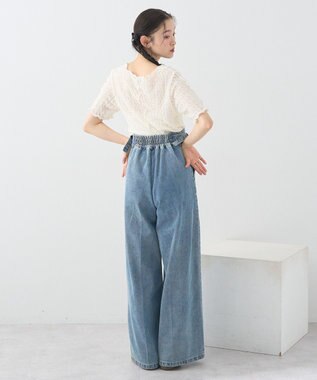 earth music&ecology サイドベルトデニムパンツ Light Indigo