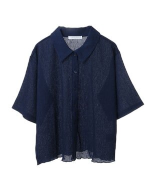 Green Parks BEST PRICE 表面カット衿付シャツ Blue