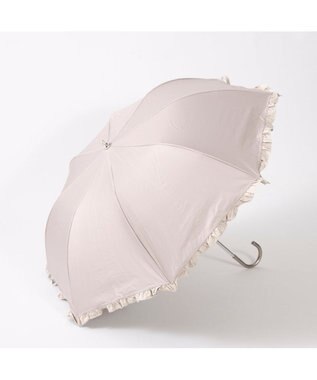 UNBILLION カシュネ cachenez / 【晴雨兼用】【日傘】 【UV カット率99.999.9％以上】PUバイカラーフリルトップレス折りたたみ傘 ダークベージュ