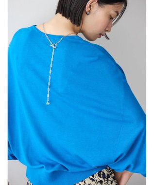 AMERICAN HOLIC 接触冷感トライアングルスリーブニットプルオーバー Blue