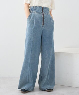 earth music&ecology サイドベルトデニムパンツ Light Indigo