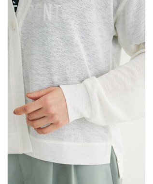 Green Parks Ｖネックシアーカットカーディガン Off White