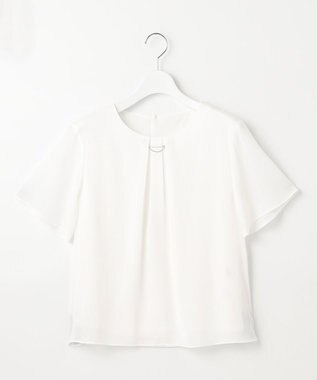 J.PRESS LADIES L シアーストライプ カットソー ホワイト系1