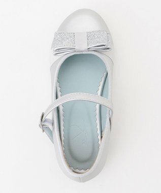 組曲 KIDS 【18-21㎝】かんたんストラップ バレエシューズ シルバー系