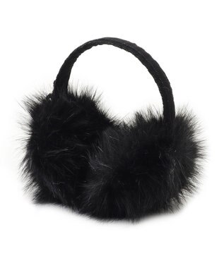 MOONBAT FURLA(フルラ)キラキラフェイクファー イヤマフ 無地 ブラック