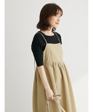 Green Parks ・ＥＬＥＮＣＡＲＥ　ＤＵＥ　フクレキャミワンピース Beige
