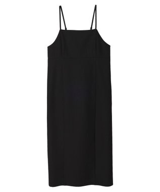 earth music&ecology バックスリットＩラインキャミワンピース Black