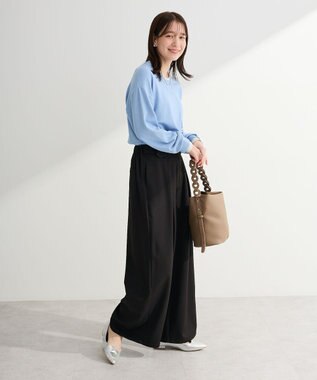 Green Parks アンチピリングレイヤード風ニットプルオーバー Blue