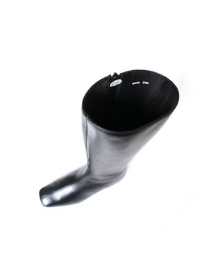 Pointer 本革ローヒール スクエアトゥロングブーツ ブラック