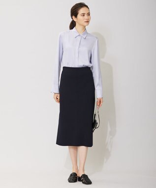 ICB 【洗える】 ルゼブフィブリルサテン シャツ ライラックグレー系