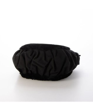 UNBILLION カシュカシュ cachecache / 下がりリボンエコファーコンビラウンドトート ブラック