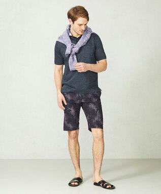 JOSEPH ABBOUD 【驚きの多機能】ライトウェーブ リゾートプリントハーフパンツ ネイビー系6