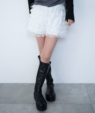 WEGO レースフリルマイクロショートパンツ ホワイト