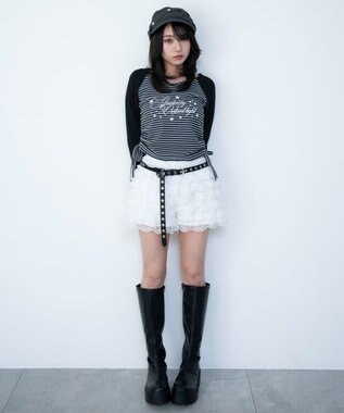 WEGO レースフリルマイクロショートパンツ ホワイト