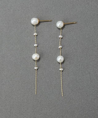Phoebe 【金属アレルギー対応】パールドロップロングピアス　ゴールド ゴールド