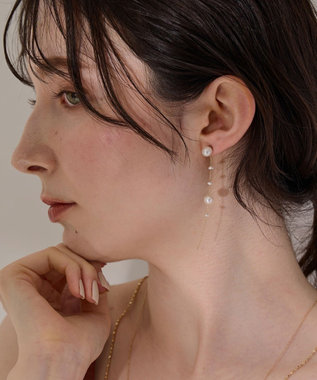 Phoebe 【金属アレルギー対応】パールドロップロングピアス　ゴールド ゴールド