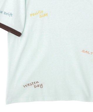 AMERICAN HOLIC ランダムロゴ刺繍リンガーTシャツ Mint