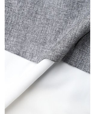 Green Parks ＳＥＴ２点Ｖネックベスト＋７分袖ミディシャツワンピース Gray Mixture