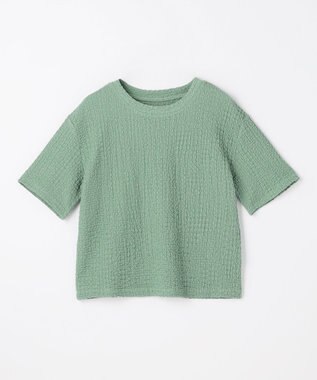 ANY L レースショート丈Tシャツ グリーン