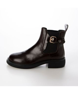 MODE ET JACOMO <carino>本革サイドゴアベルテッドショートブーツ ダークブラウン