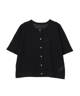 YECCA VECCA 半袖シアーカーディガン Black