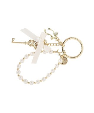 Maison de FLEUR キーリボンパール2Wayチャーム Ivory