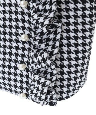 Maison de FLEUR 2Way千鳥柄フリルトートMバッグ Black