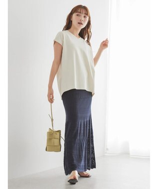 AMERICAN HOLIC キレイＣｏｔｔｏｎフレンチスリーブカットプルオーバー Ivory