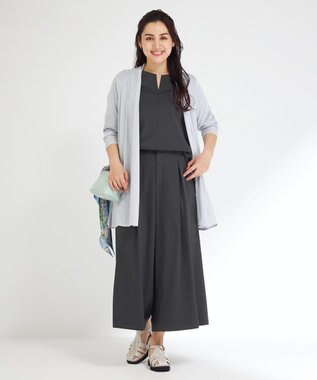 23区 L 【Lサイズ限定/洗える】ハイストレッチツイル パンツ ネイビー系