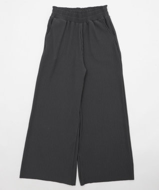 WEGO 【WEB限定/2025年秋冬新作/裾カットOK！自分サイズに調整可能/ウエストゴム/しわになりにくい/】カットプリーツパンツ ブラック中濃色