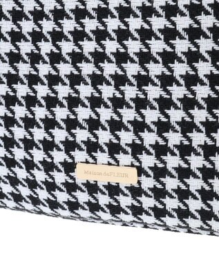 Maison de FLEUR 2Way千鳥柄フリルトートMバッグ Black