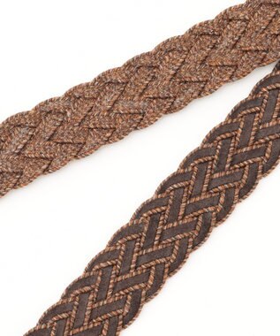 JOSEPH ABBOUD スウェードコンビメッシュ ベルト ダークブラウン系