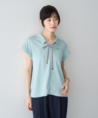 YECCA VECCA 2wayストライプリボンブラウス Mint