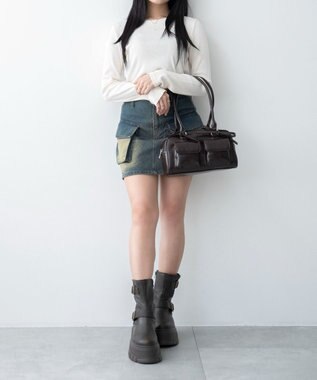 WEGO 厚底ボリュームエンジニアブーツ ブラウン