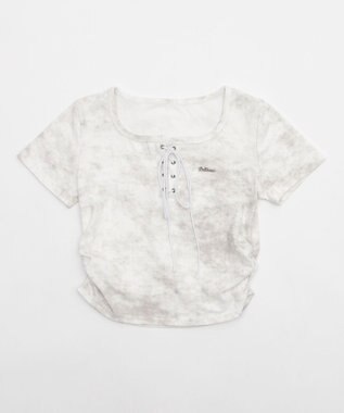 WEGO ブローチ付きレースアップT ホワイト