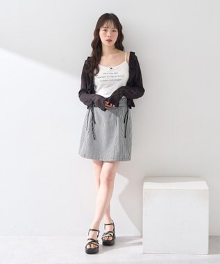 earth music&ecology メッセージプリントカップ付きキャミソール Off White