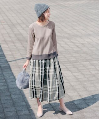 Tiaclasse フェイクファー巾着バック ブルーグレー