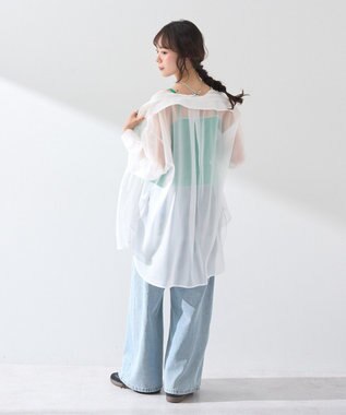 earth music&ecology メッセージプリントカップ付きキャミソール Off White