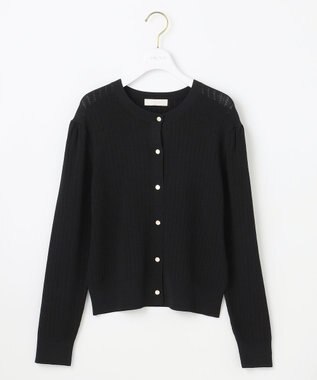 ANY SIS L 【洗える】レーシーディテール カーディガン ブラック
