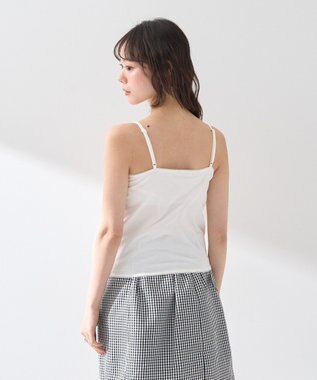 earth music&ecology メッセージプリントカップ付きキャミソール Off White