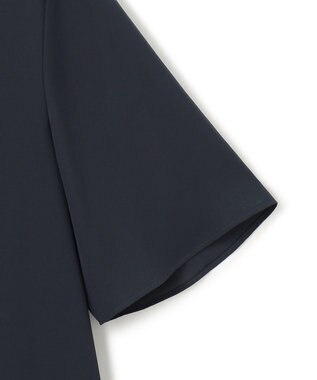 ICB 【接触冷感・UVケア・速乾・洗える】BackSatinAmunzen  5分袖スカーフタイブラウス ネイビー系