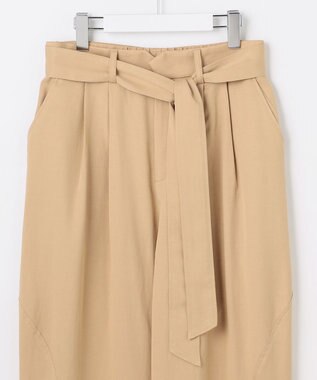 自由区 S セルロースコットンチノコクーンシルエット パンツ ベージュ