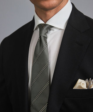 GOTAIRIKU  GOTAIRIKU別注【日本製】シルク ネクタイ_レジメンタル柄