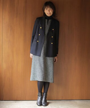 J.PRESS LADIES オックス ダブル テーラードジャケット ネイビー系