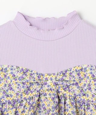 ANY KIDS ドッキング花柄カットソー ラベンダー