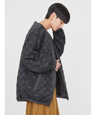 AMERICAN HOLIC キルポカリバーシブルキルティングミディコート Black