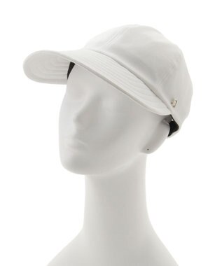 MOONBAT 【遮光100％/遮熱/UVカット】FURLA(フルラ)アーチロゴ ロングつば キャップ 帽子  手洗い可能/日本製 ホワイト